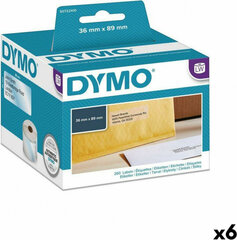 Dymo Sarakstu Birkas Dymo 89 x 36 mm LabelWriter™ Caurspīdīgs (6 gb.) cena un informācija | Kancelejas preces | 220.lv