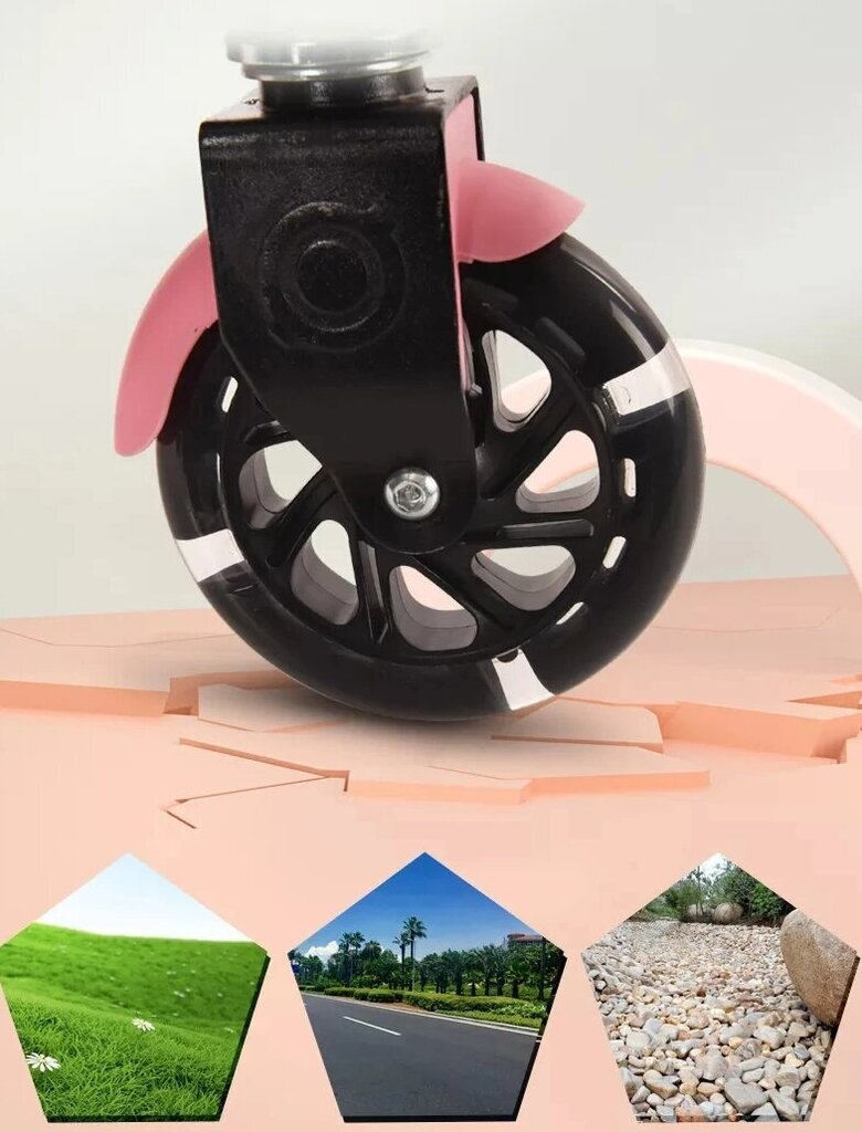 Trīsriteņu skrejritenis Aoli LED, rozā cena un informācija | Skrejriteņi | 220.lv