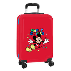 Soma ar Riteņiem Mickey Mouse Happry Smiles Sarkans Zils 20'' (34.5 x 55 x 20 cm) cena un informācija | Koferi, ceļojumu somas | 220.lv