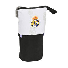 Вертикальный пенал Real Madrid C.F. Чёрный Белый (8 x 19 x 6 cm) цена и информация | Пеналы | 220.lv