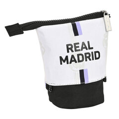 Вертикальный пенал Real Madrid C.F. Чёрный Белый (8 x 19 x 6 cm) цена и информация | Пеналы | 220.lv