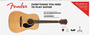 Akustiskās ģitāras komplekts Fender FA-125 cena un informācija | Ģitāras | 220.lv