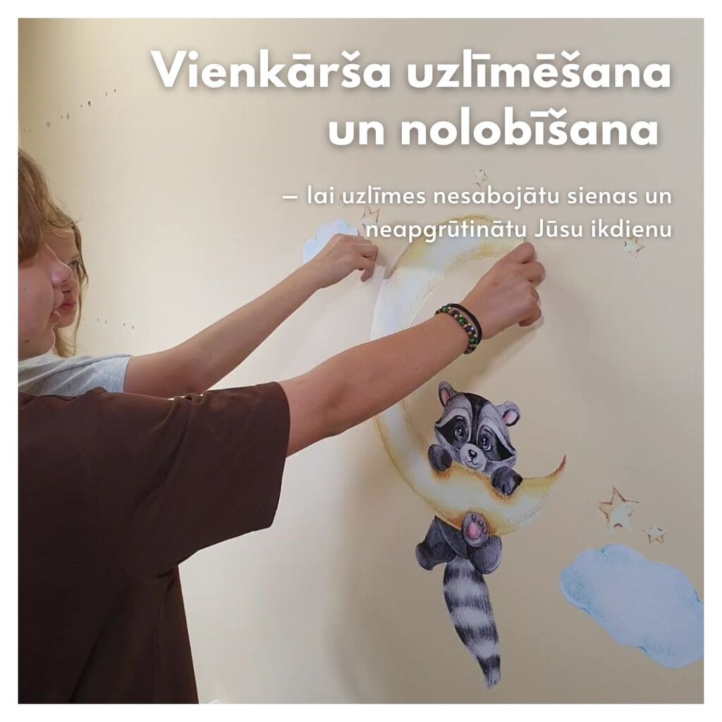 Bērnu interjera uzlīme Dinosaur Cub with Balloons цена и информация | Dekoratīvās uzlīmes | 220.lv