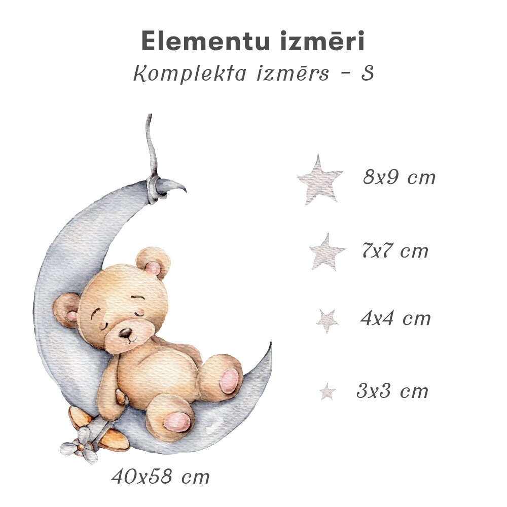 Bērnu interjera uzlīme Teddy Bear with Toy цена и информация | Dekoratīvās uzlīmes | 220.lv