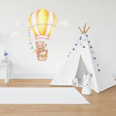 Bērnu interjera uzlīme Teddy Bear in Hot Air Balloon cena un informācija | Dekoratīvās uzlīmes | 220.lv