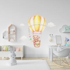 Bērnu interjera uzlīme Teddy Bear in Hot Air Balloon цена и информация | Декоративные наклейки | 220.lv