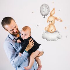 Bērnu interjera uzlīme Bunny with Balloon cena un informācija | Dekoratīvās uzlīmes | 220.lv