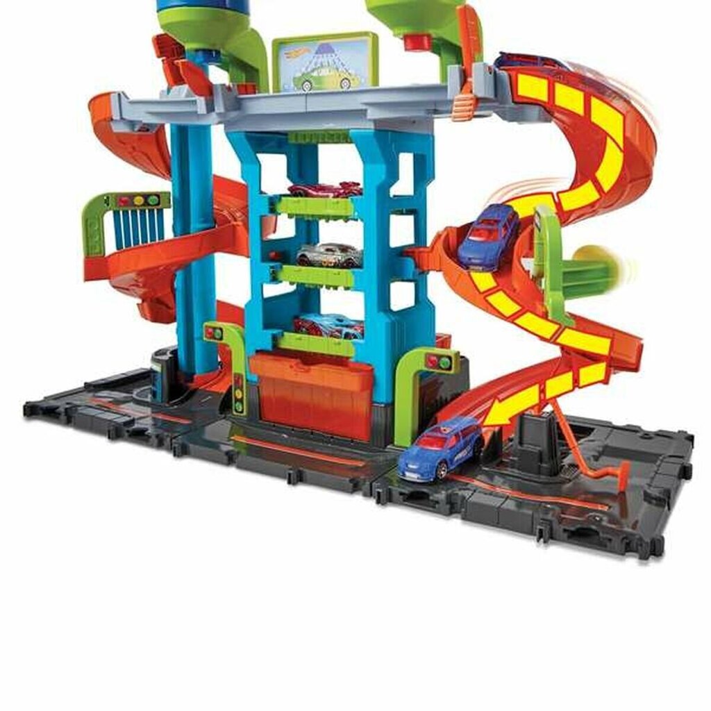 Aktivitātes centrs Hot Wheels Mega Tower Carwash, 41,55 x 51,77 cm cena un informācija | Rotaļlietas zēniem | 220.lv