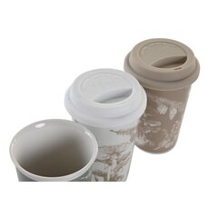 Krūze ar Vāciņu DKD Home Decor Porcelāns Silikona (400 ml) (3 gb.) цена и информация | Стаканы, фужеры, кувшины | 220.lv