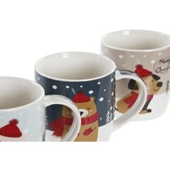 Кружка Mug DKD Home Decor Рождество Фарфор Животные (350 ml) (4 штук) цена и информация | Стаканы, фужеры, кувшины | 220.lv