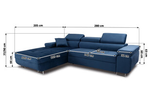 Stūra dīvāns Bogart Annabelle II, tumsi zils cena un informācija | Stūra dīvāni | 220.lv
