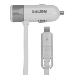 REMAX Car Charger RCC-102 - USB - 3,4A with 2 in 1 cable Micro USB, Lightning silver cena un informācija | Lādētāji un adapteri | 220.lv