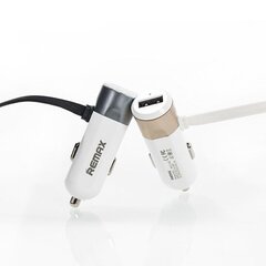 REMAX Car Charger RCC-102 - USB - 3,4A with 2 in 1 cable Micro USB, Lightning gold цена и информация | Зарядные устройства для телефонов | 220.lv
