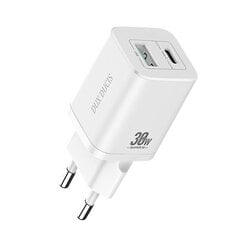 Sienas lādētājs Dux Ducis C80 Super Si - USB + C tips - PD 30W QC 3.0 18W 3A balts цена и информация | Зарядные устройства для телефонов | 220.lv