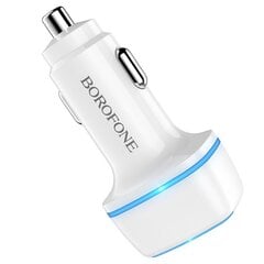 Borofone Car charger BZ14 Max - 2xUSB - 2,4A white цена и информация | Зарядные устройства для телефонов | 220.lv