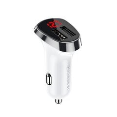 Borofone Car charger BZ15 Auspicious - 2xUSB - 2,4A with USB to Lightning cable white цена и информация | Зарядные устройства для телефонов | 220.lv