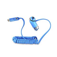 REMAX Car Charger Cutie RCC-211 - USB - 2,4A with 3 in 1 cable Micro USB, Lightning, Type C BLUE cena un informācija | Lādētāji un adapteri | 220.lv