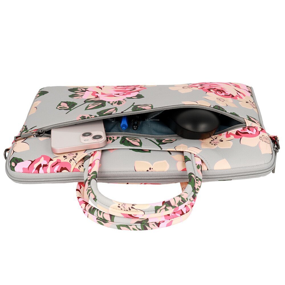 Wonder Briefcase Laptop 15-16 inches grey and roses POK042630 цена и информация | Somas portatīvajiem datoriem | 220.lv