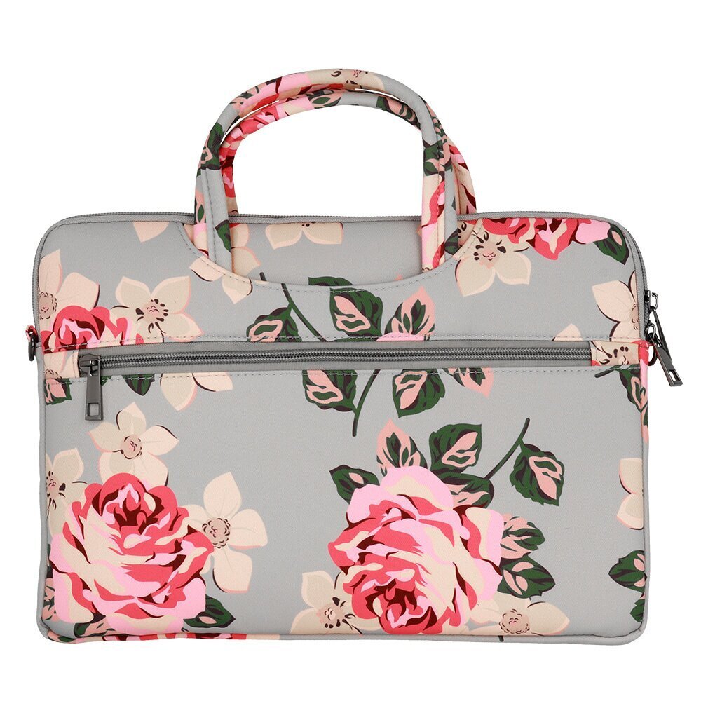 Wonder Briefcase Laptop 15-16 inches grey and roses POK042630 cena un informācija | Somas portatīvajiem datoriem | 220.lv