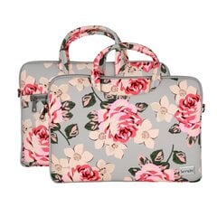 Wonder Briefcase Laptop 15-16 inches grey and roses POK042630 цена и информация | Рюкзаки, сумки, чехлы для компьютеров | 220.lv