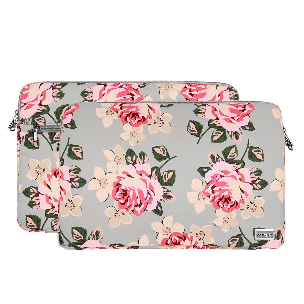 Wonder Sleeve Laptop 13-14 inches grey and roses POK042642 cena un informācija | Somas portatīvajiem datoriem | 220.lv