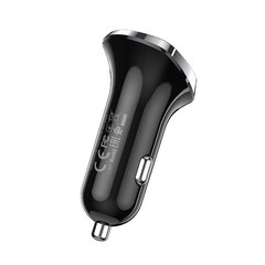 Borofone Car charger BZ15 Auspicious - 2xUSB - 2,4A with USB to Type C cable black cena un informācija | Lādētāji un adapteri | 220.lv