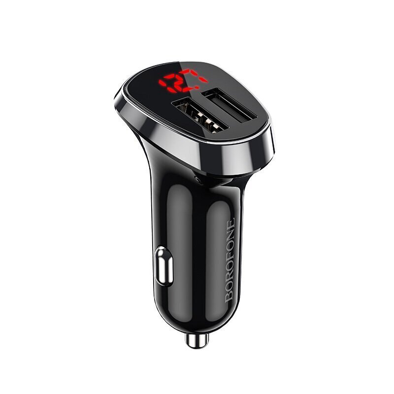 Borofone Car charger BZ15 Auspicious - 2xUSB - 2,4A black cena un informācija | Lādētāji un adapteri | 220.lv