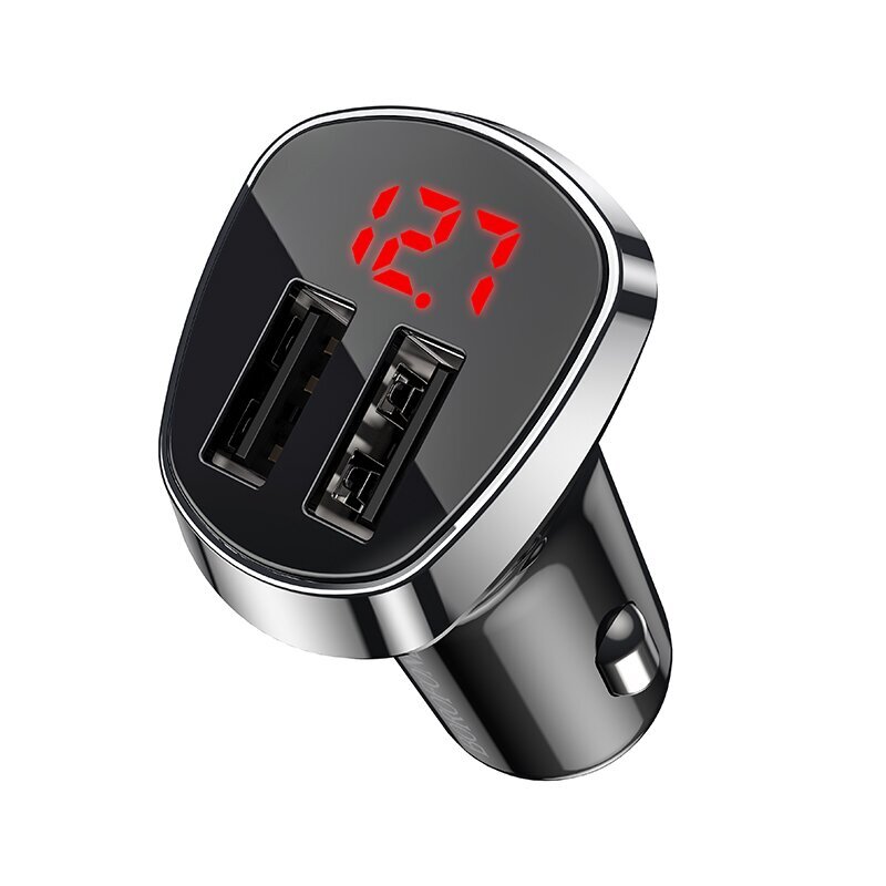 Borofone Car charger BZ15 Auspicious - 2xUSB - 2,4A black cena un informācija | Lādētāji un adapteri | 220.lv