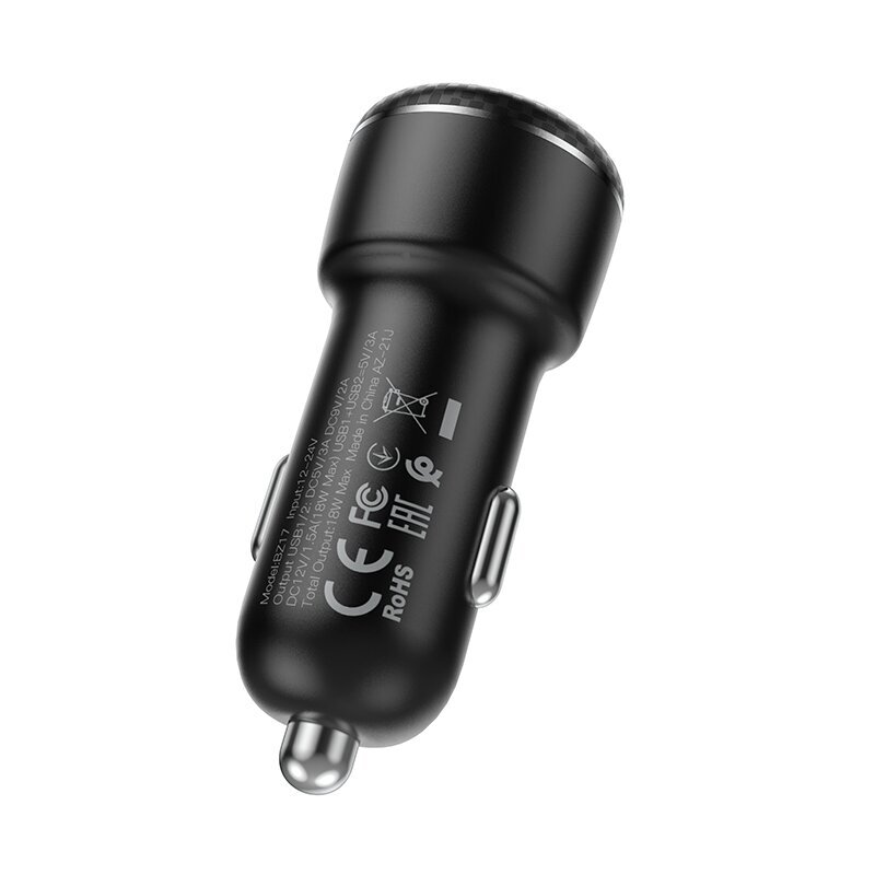 Borofone Car charger BZ17 Core - 2xUSB - QC 3.0 18W black cena un informācija | Lādētāji un adapteri | 220.lv