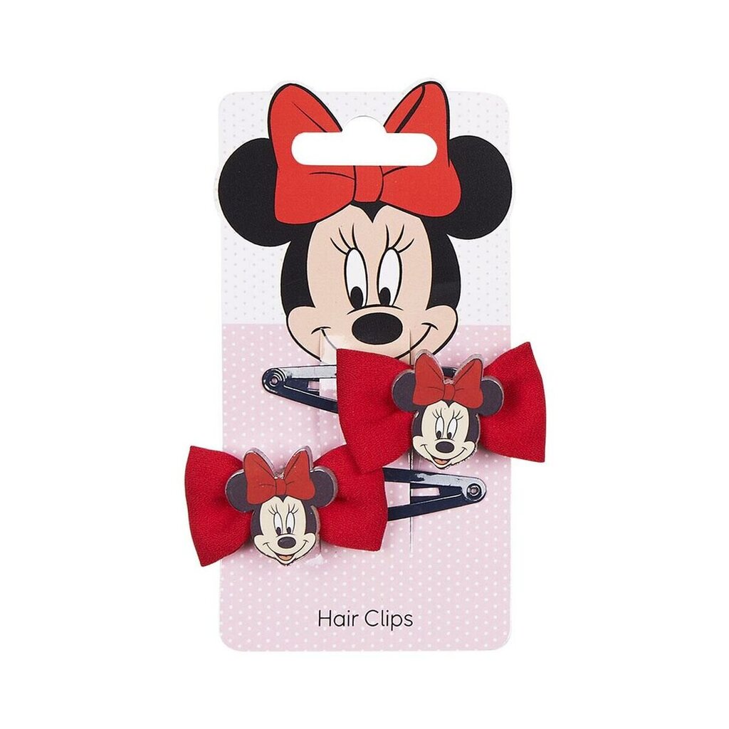 Hair Clips Minnie Mouse Sarkans Laso 2 gb. цена и информация | Matu aksesuāri | 220.lv