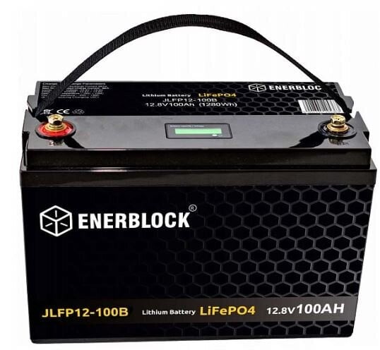 ENERBLOCK litija akumulators LiFePO4 LFP 12V 100AH BMS 1280Wh cena un informācija | Akumulatori | 220.lv
