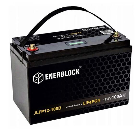 ENERBLOCK litija akumulators LiFePO4 LFP 12V 100AH BMS 1280Wh cena un informācija | Akumulatori | 220.lv