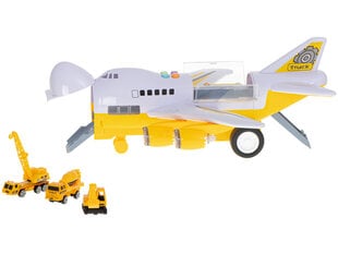 Самолет-транспортер + 6 машин строительная техника сбоку/спереди цена и информация | Игрушки для мальчиков | 220.lv