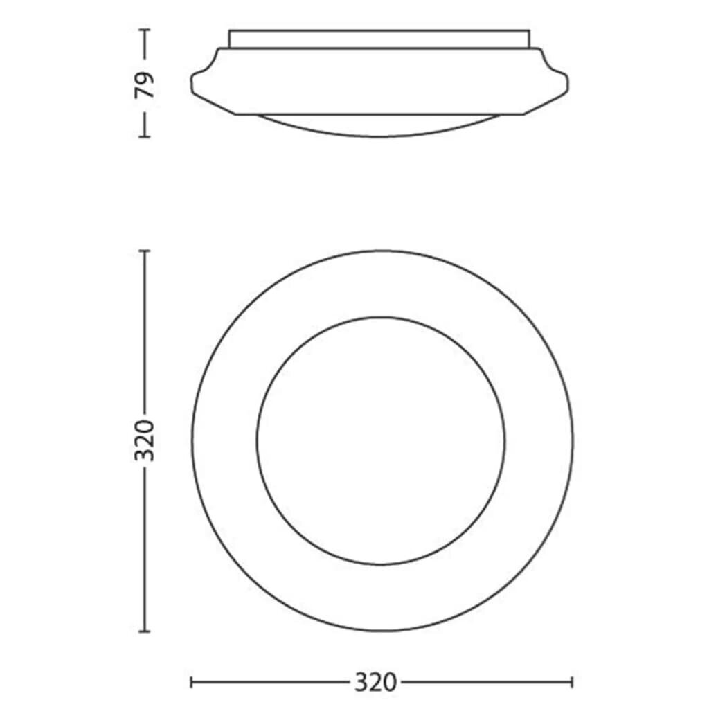 Griestu lampa Philips Cinnabar 17 W Ø 32 cm Balts Plastmasa (4000 K) cena un informācija | Griestu lampas | 220.lv