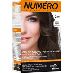 Profesionāla matu krāsa ar auzu ekstraktu Numero Pernament Coloring, 5.00 Light Brown 140 ml cena un informācija | Matu krāsas | 220.lv