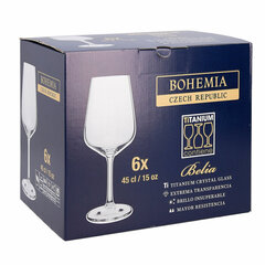 Vīna glāze Belia Bohemia 6 gb. 450ml цена и информация | Стаканы, фужеры, кувшины | 220.lv