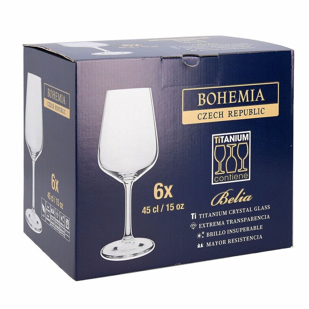 Vīna glāze Belia Bohemia 6 gb. 450ml цена и информация | Glāzes, krūzes, karafes | 220.lv