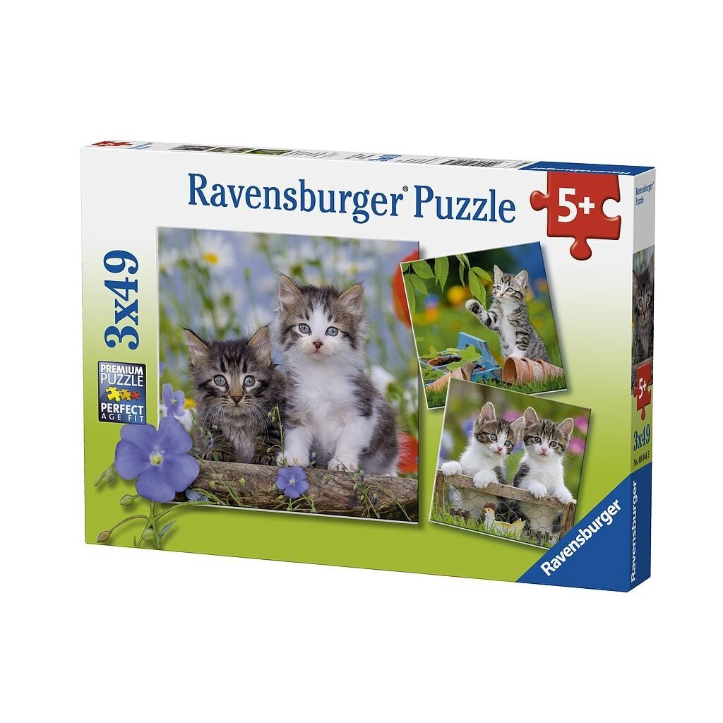 Puzle Kaķīši, 3 x 49 gab., Ravensburger cena un informācija | Puzles, 3D puzles | 220.lv