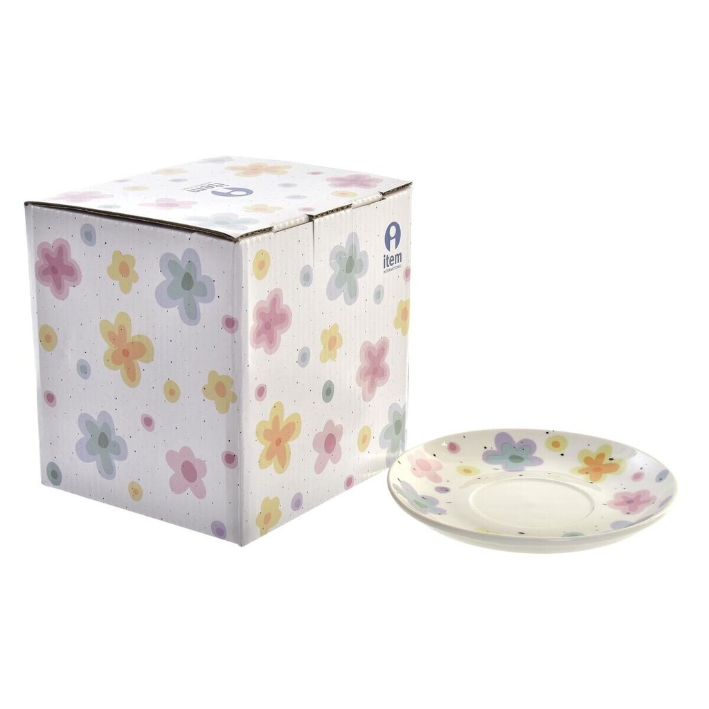 Tējkanna DKD Home Decor Цветы Stikls Porcelāns Daudzkrāsains (250 ml) (4 gb.) цена и информация | Glāzes, krūzes, karafes | 220.lv