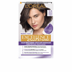 Permanents Krāsojošs Krēms L'Oreal Make Up Excellence Cool 5.11-castaño claro ceniza intenso цена и информация | Краска для волос | 220.lv