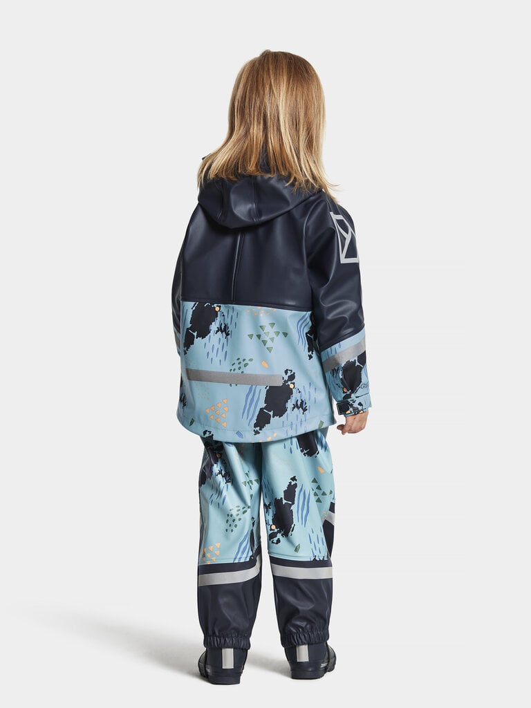 Didriksons bērnu gumijas komplekts WATERMAN, zili raibs cena un informācija | Lietus apģērbs bērniem | 220.lv