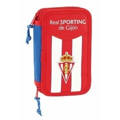 Двойной пенал Real Sporting de Gijón Белый Красный (28 pcs) цена и информация | Пеналы | 220.lv