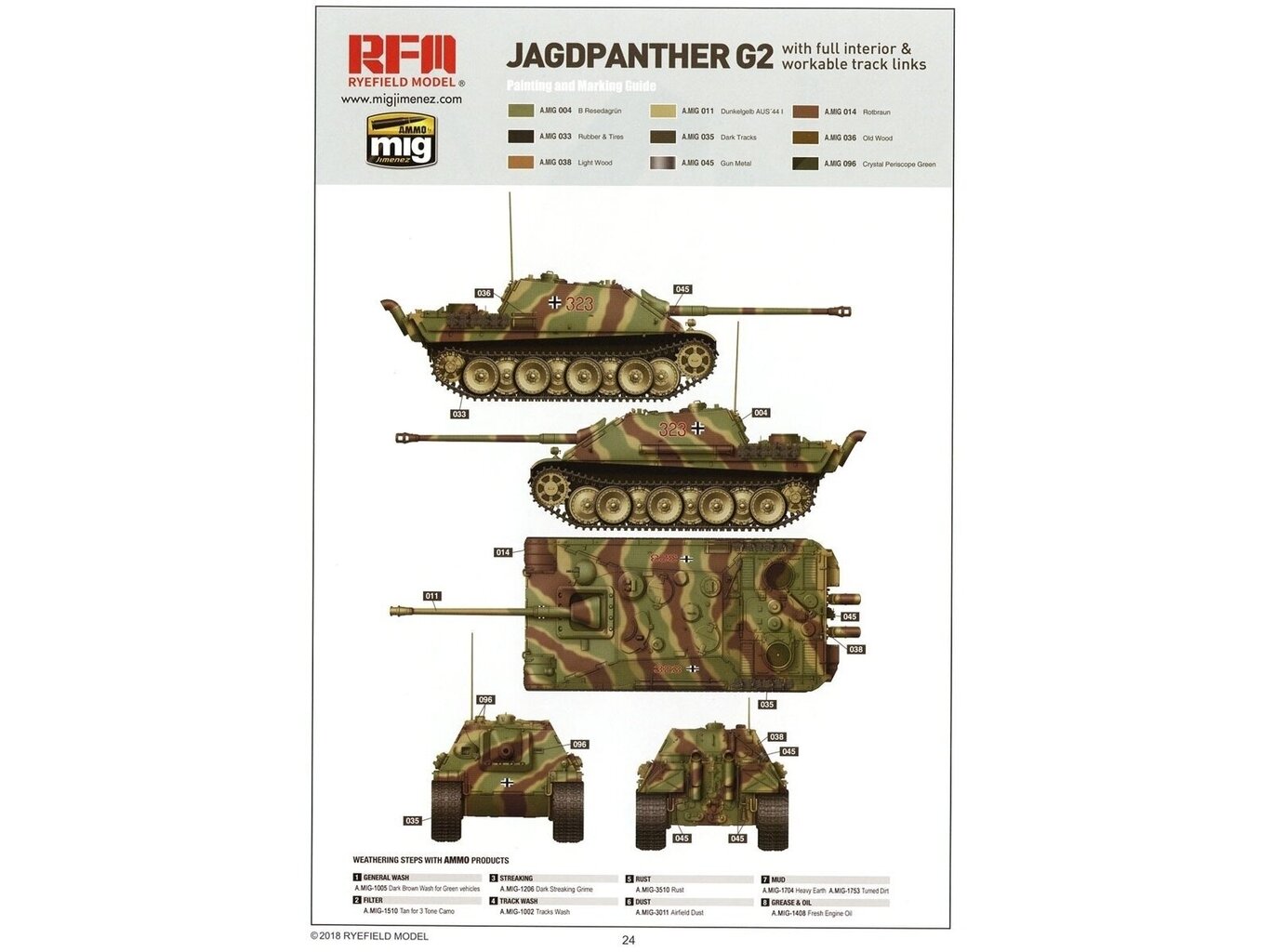 Konstruktors Rye Field Model - Jagdpanther G2 with Full Interior and Workable Track Links, 1/35, RFM-5022 cena un informācija | Konstruktori | 220.lv