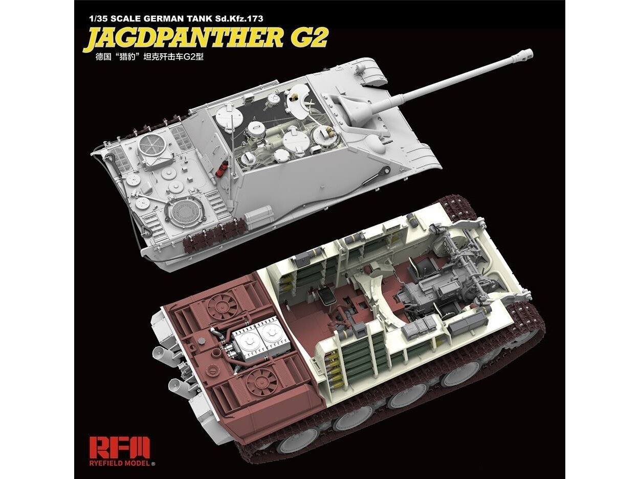 Konstruktors Rye Field Model - Jagdpanther G2 with Full Interior and Workable Track Links, 1/35, RFM-5022 cena un informācija | Konstruktori | 220.lv