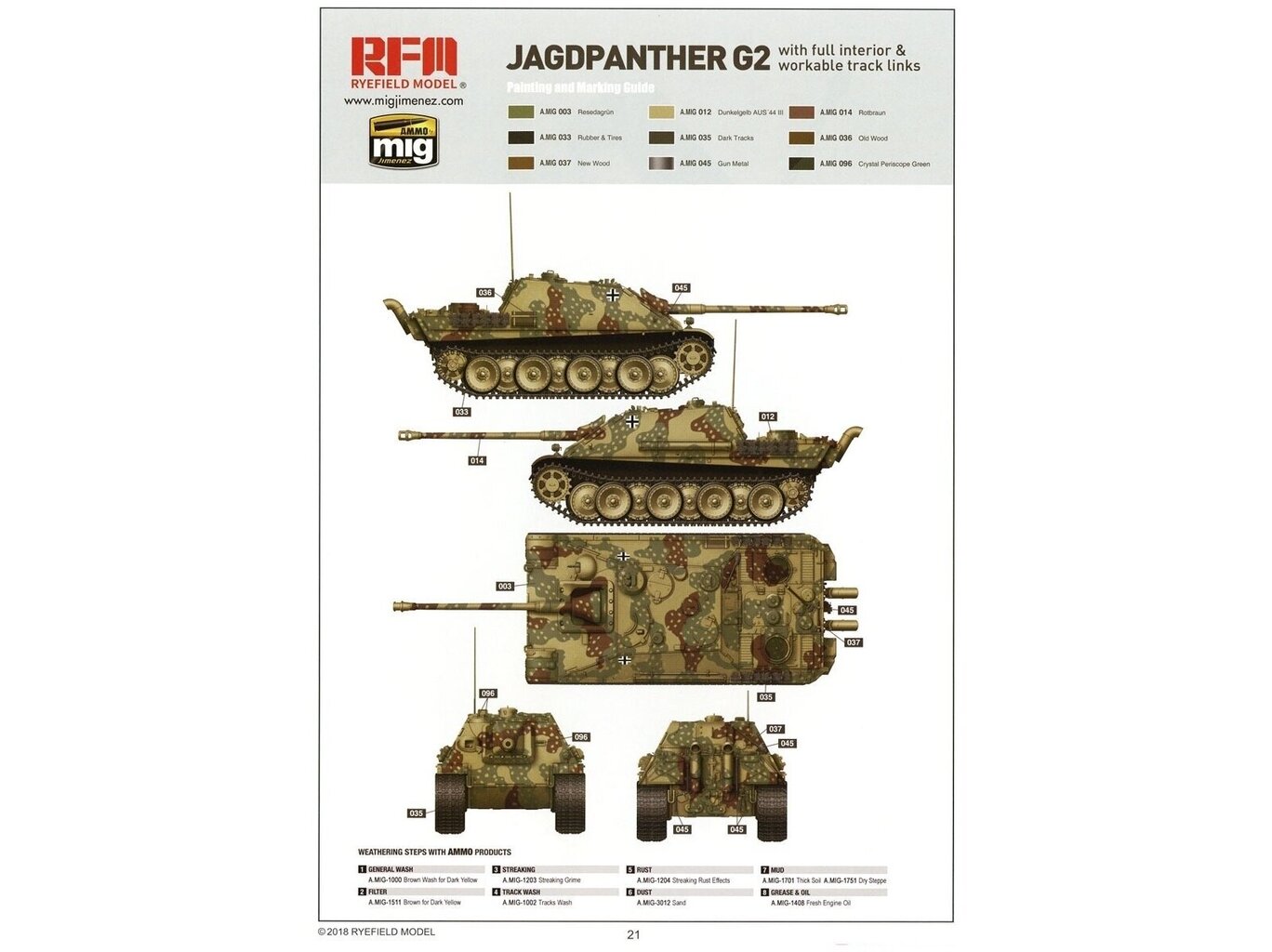 Konstruktors Rye Field Model - Jagdpanther G2 with Full Interior and Workable Track Links, 1/35, RFM-5022 cena un informācija | Konstruktori | 220.lv