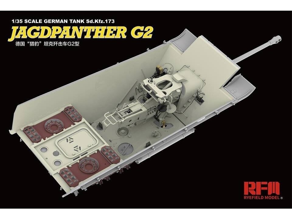 Konstruktors Rye Field Model - Jagdpanther G2 with Full Interior and Workable Track Links, 1/35, RFM-5022 cena un informācija | Konstruktori | 220.lv