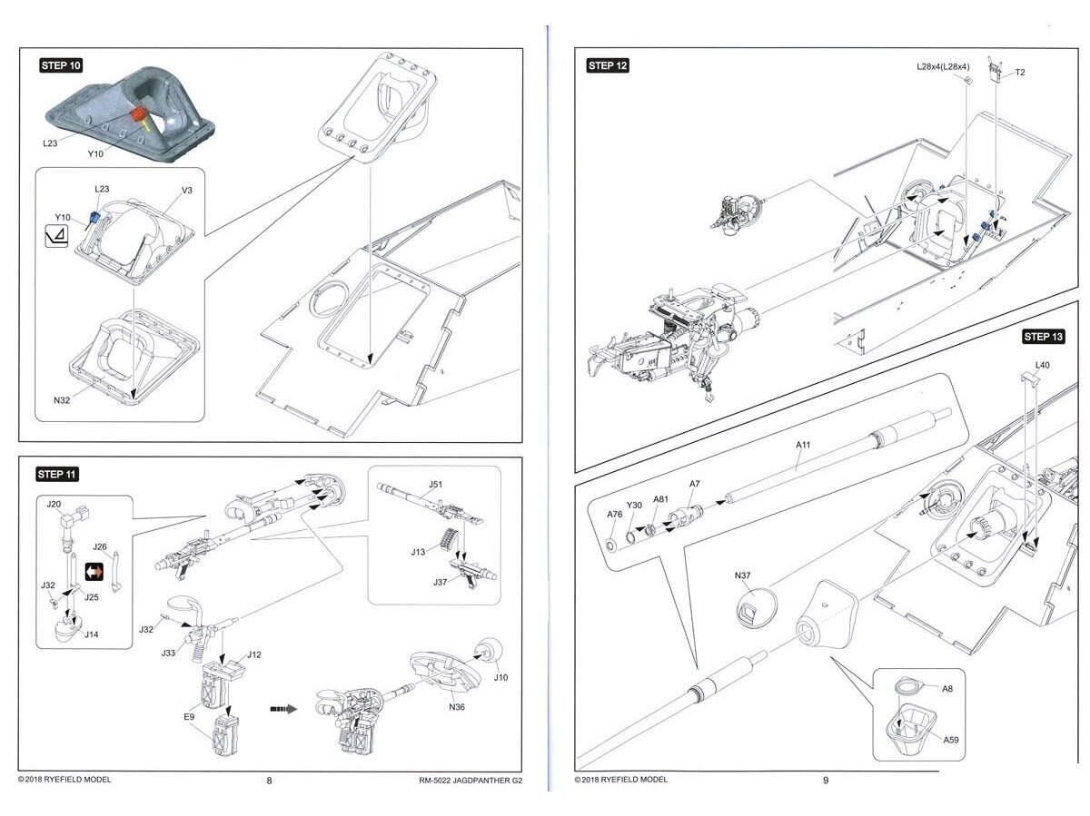 Konstruktors Rye Field Model - Jagdpanther G2 with Full Interior and Workable Track Links, 1/35, RFM-5022 cena un informācija | Konstruktori | 220.lv