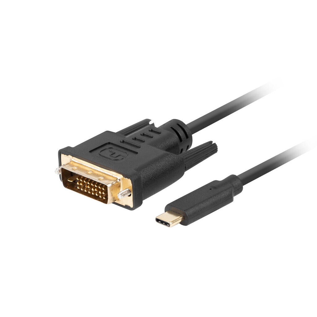 USB C uz DVI-D Kabelis Lanberg CA-CMDV-10CU-0030-BK 3 m Melns цена и информация | Kabeļi un vadi | 220.lv