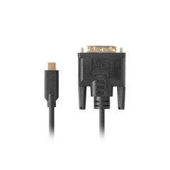 Кабель USB C — DVI-D Lanberg CA-CMDV-10CU-0030-BK 3 m Чёрный цена и информация | Кабели и провода | 220.lv