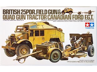 Сборная пластиковая модель Tamiya - British 25pdr.field gun & Quad gun tractor Canadian Ford F.G.T., 1/35, 35044 цена и информация | Конструкторы и кубики | 220.lv